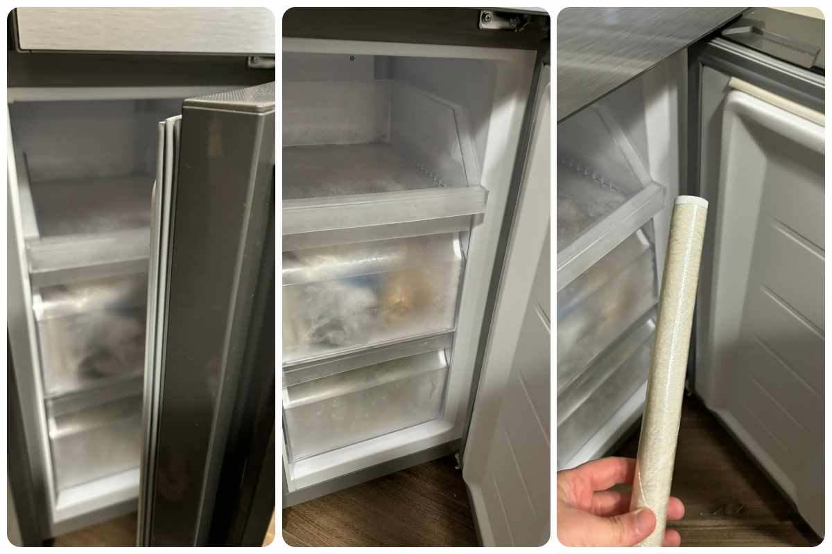 pellicola trasparente nel freezer