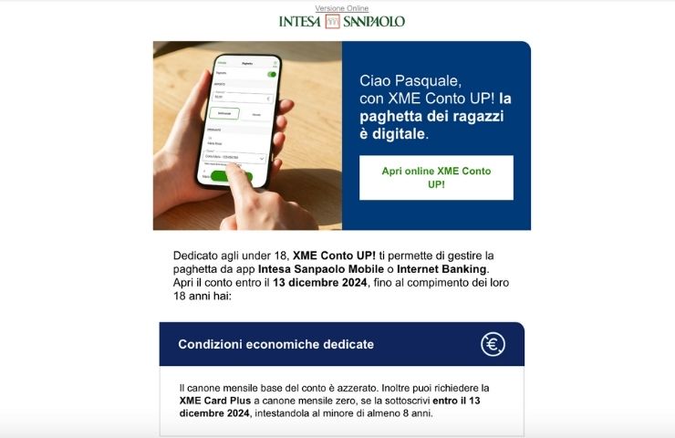 intesa promozione minorenni 