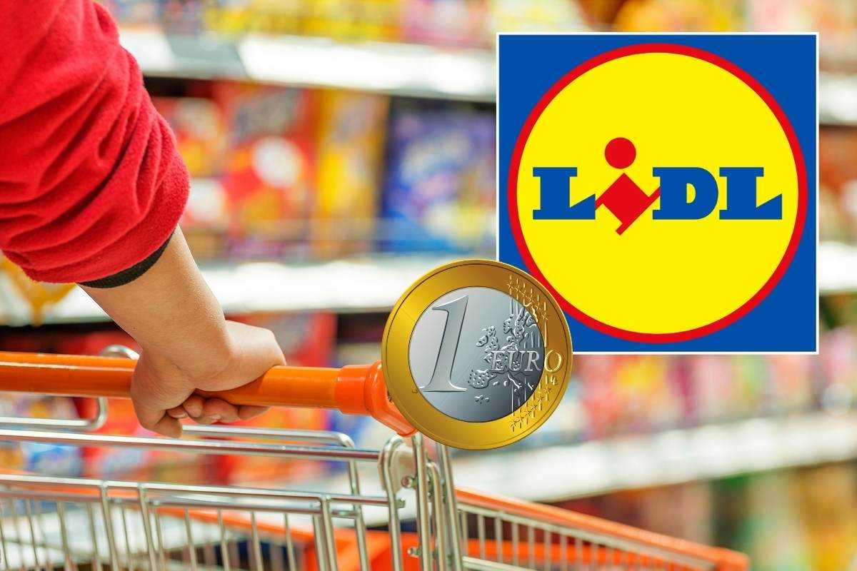 carrello, logo lidl e 1 euro